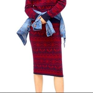 NWT JCrew lambs wool fair isle pencil skirt